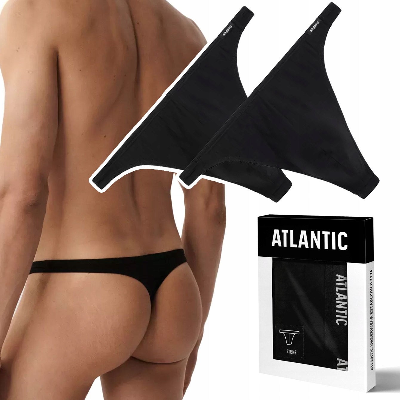 Atlantic 2BMP-253 skąpe Stringi męskie 2-PAK M