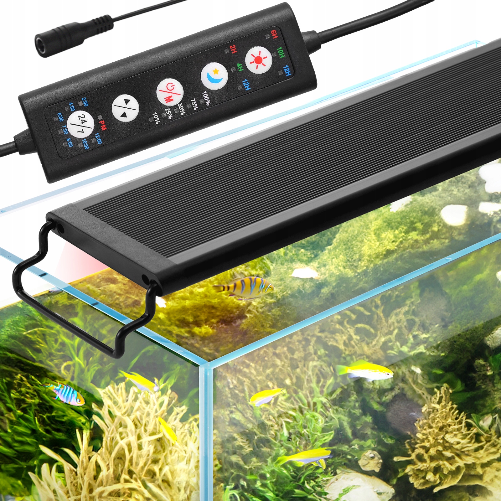 Levně Lampa Do Akwarium 48W 122-137CM Z 5 Poziomami Jasności I Dostosować Kolor