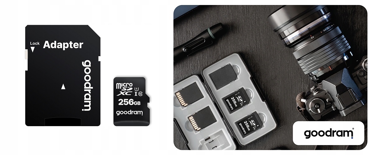 Karta pamięci MicroSD GOODRAM 256GB UHS I +adapter Waga produktu z opakowaniem jednostkowym 0.011 kg