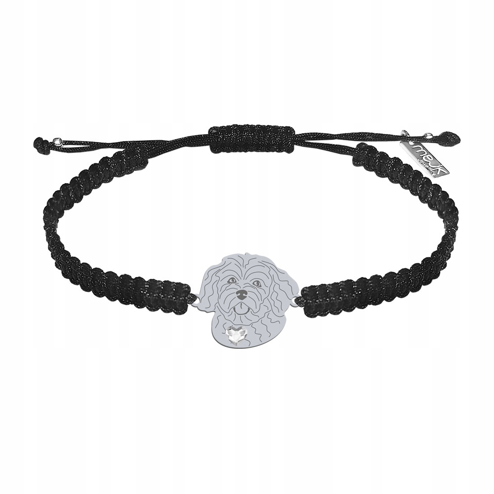 Stříbrný náramek Maltipoo 925 Dárek Žena Šperky Makramé Gravírování