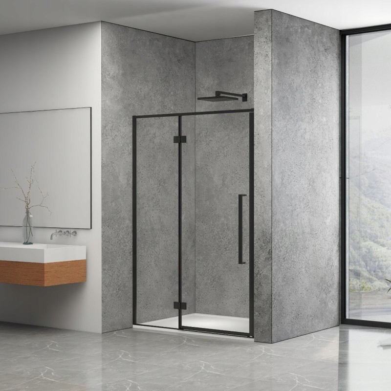 Kabi Drzwi prysznicowe Largo czarne 90x195 cm Lewe