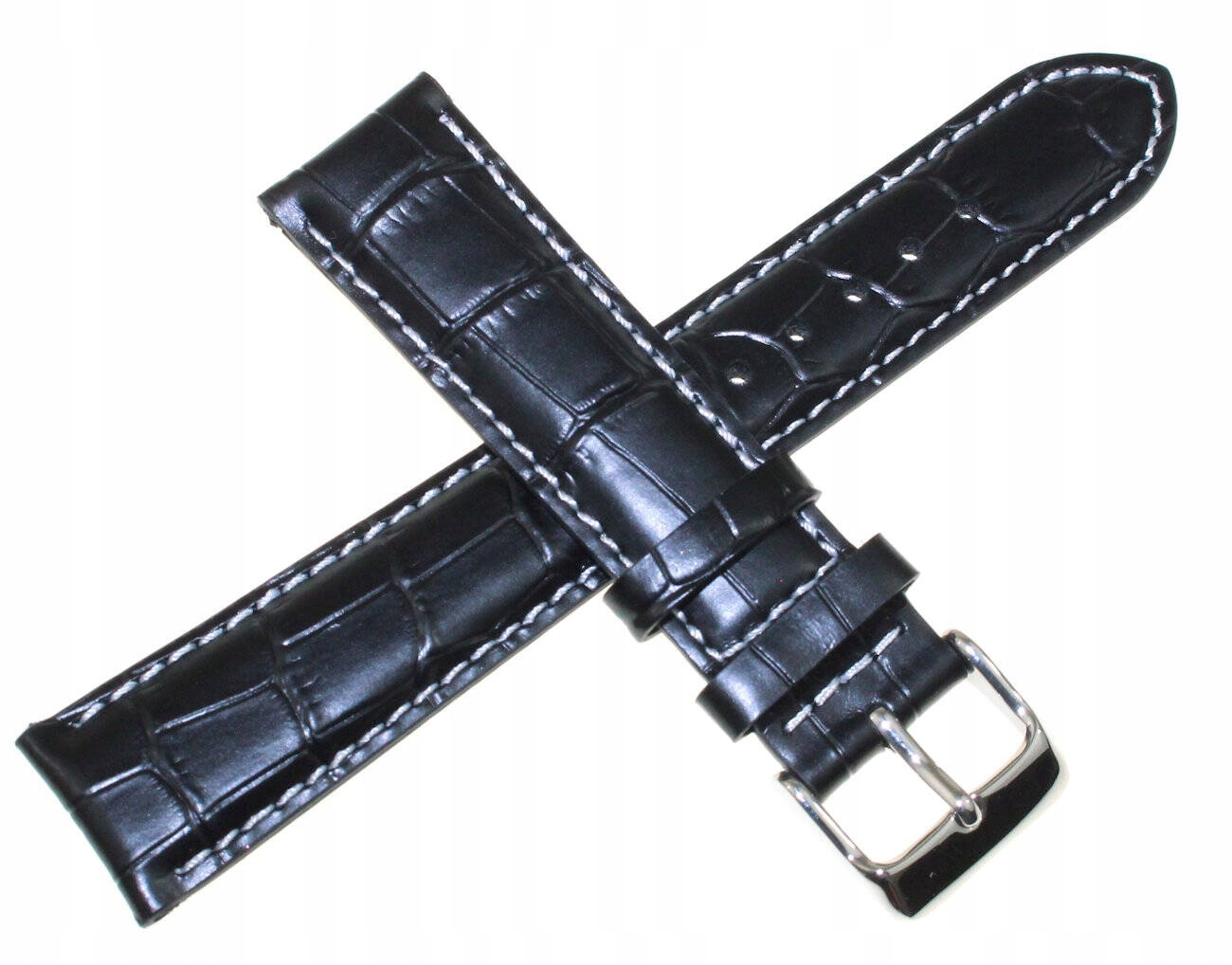 Originální Černý Kožený Řemínek Pro Hodinky Casio MTP-1381 20 mm Krokodýl