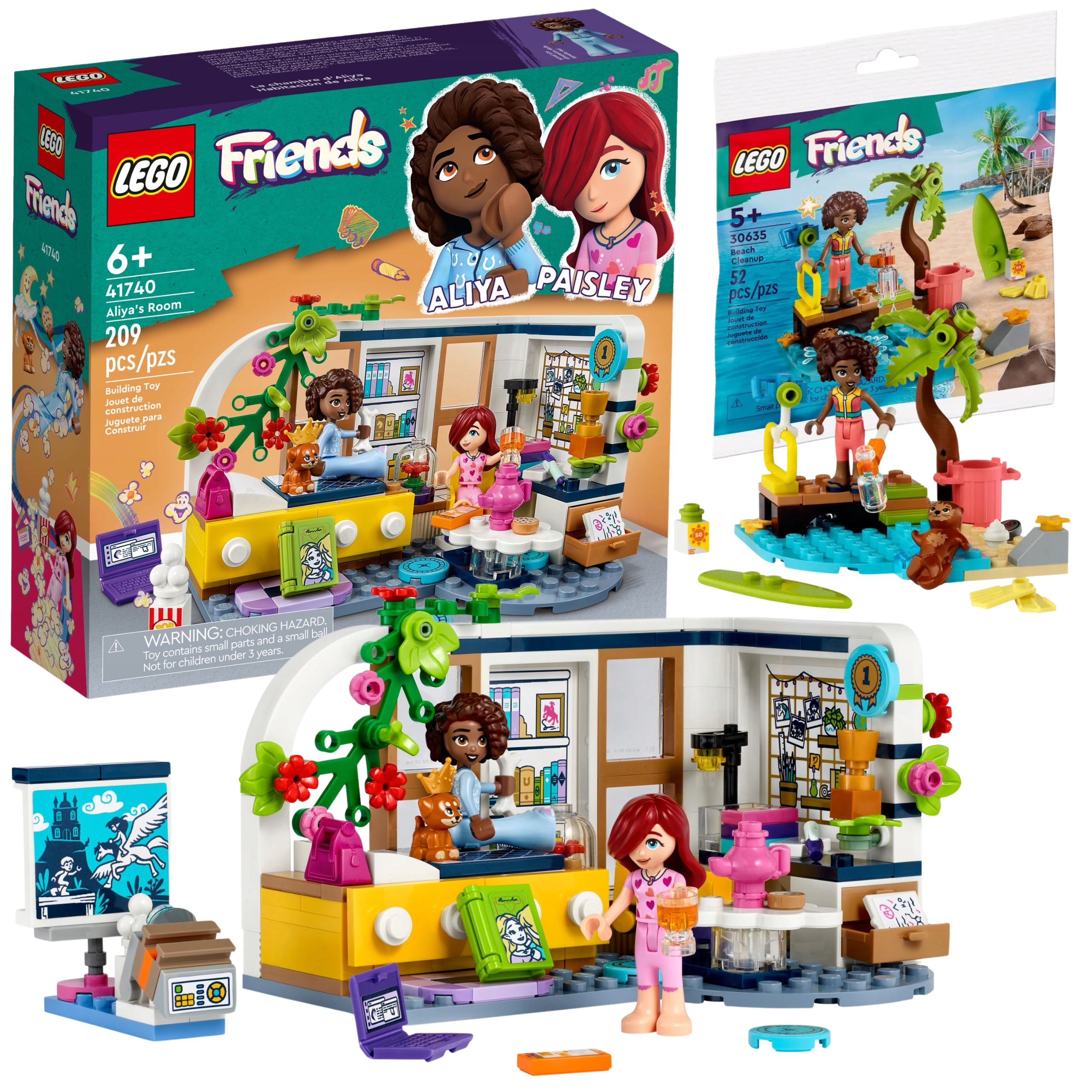 Lego Friends 41740 Pokój Aliyi Wieczorne Pisanie Sprzątanie plaży
