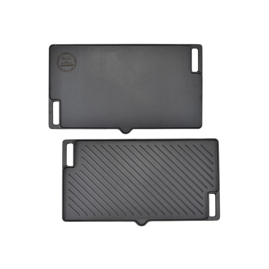 Oboustranná litinová grilovací deska 45*25 s výlevkou