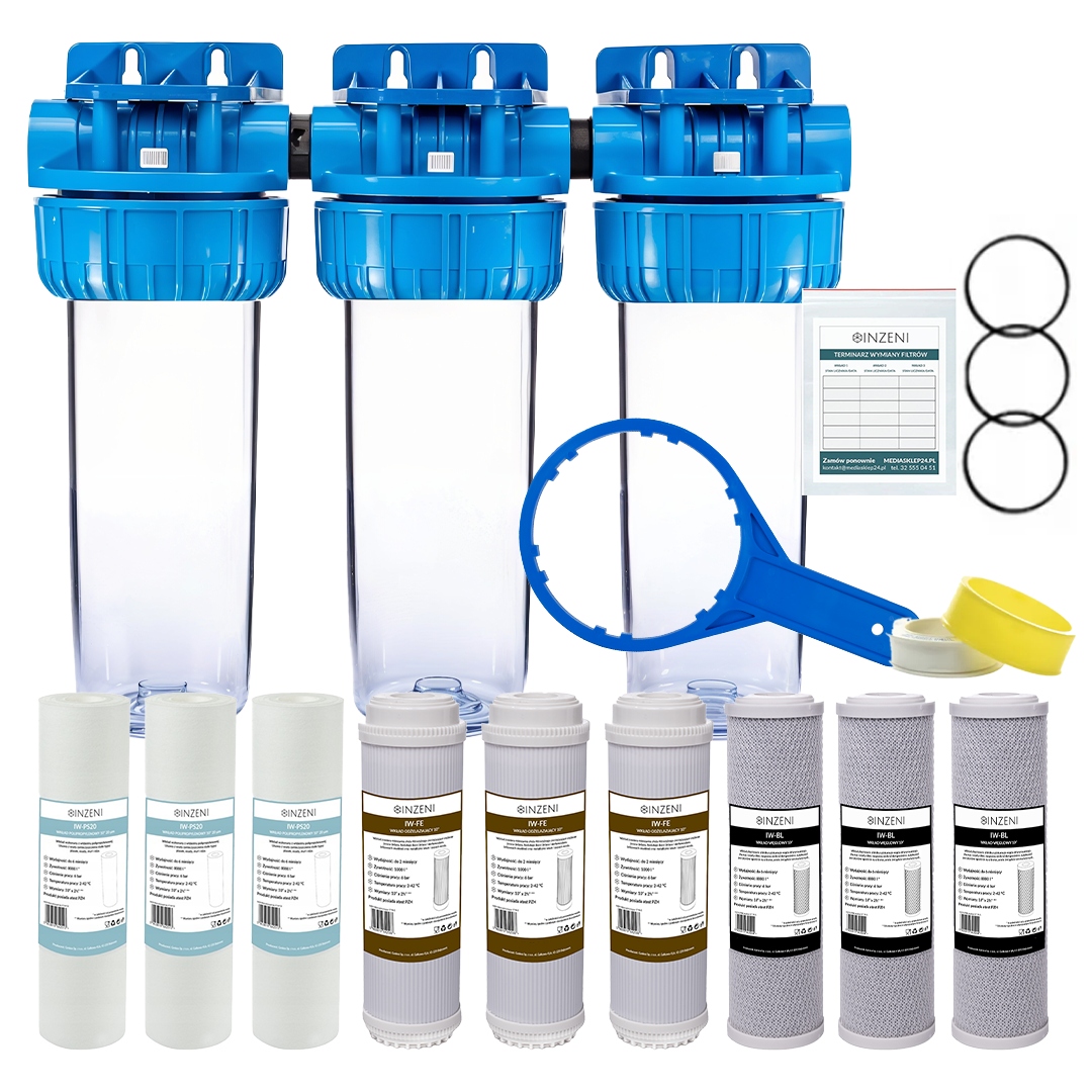 Filtr na železo ve vodě Inzeni, odželezňovací, 3/4 palce, sada pro celý dům