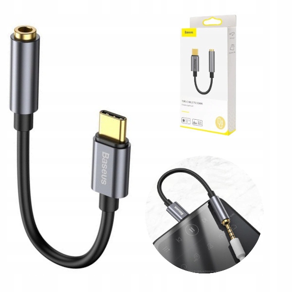 Adapter kabel audio USB-C na Mini Jack 3,5mm 9cm
