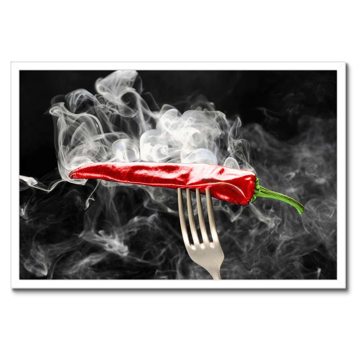Plakáty v rámu 60x40 Červená paprika Kouř