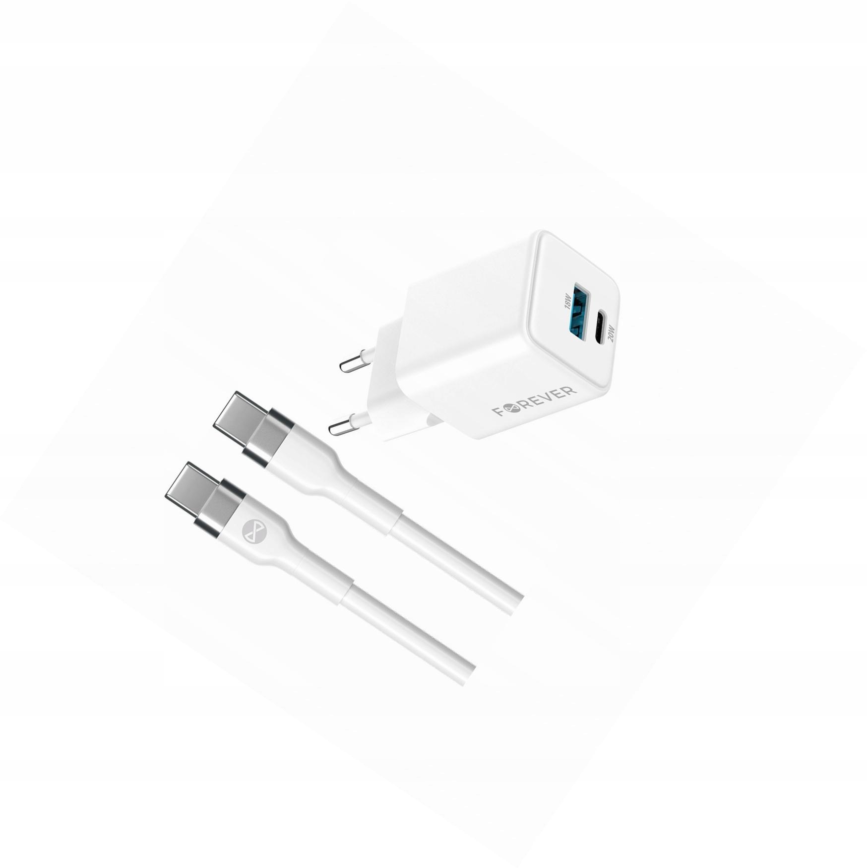 Szybka ładowarka GaN 20W 2 wejścia Usb i Usb-c z kablem do Xiaomi 13 Lite
