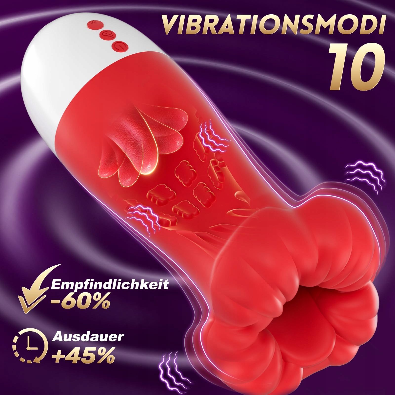 Masturbator Męski Elektryczny 10 Wibracji 10 Lizań 4 Ssania PANGPANGMI — miniatura 3