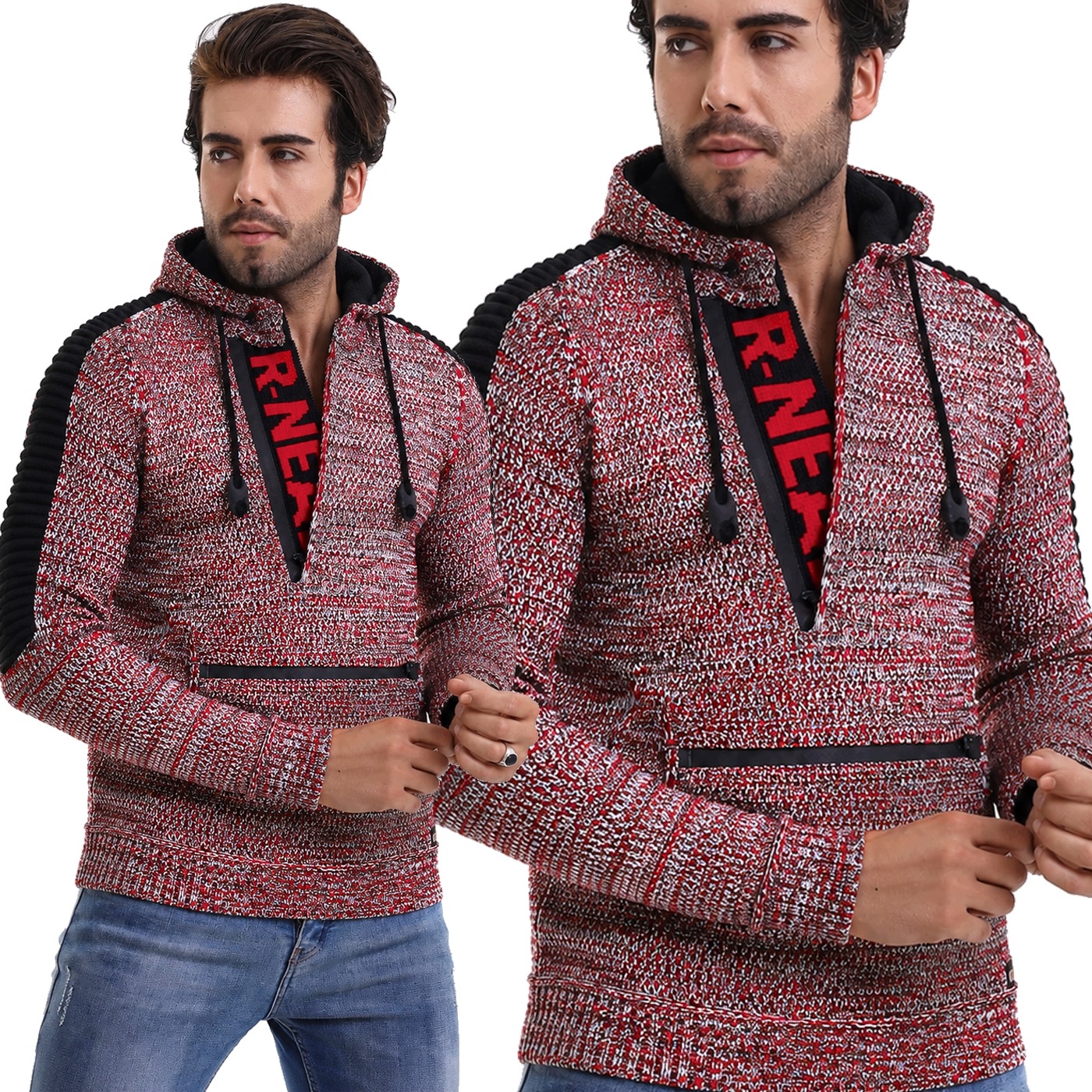 Pánský svetr Klokanka mikina na zip s kapucí