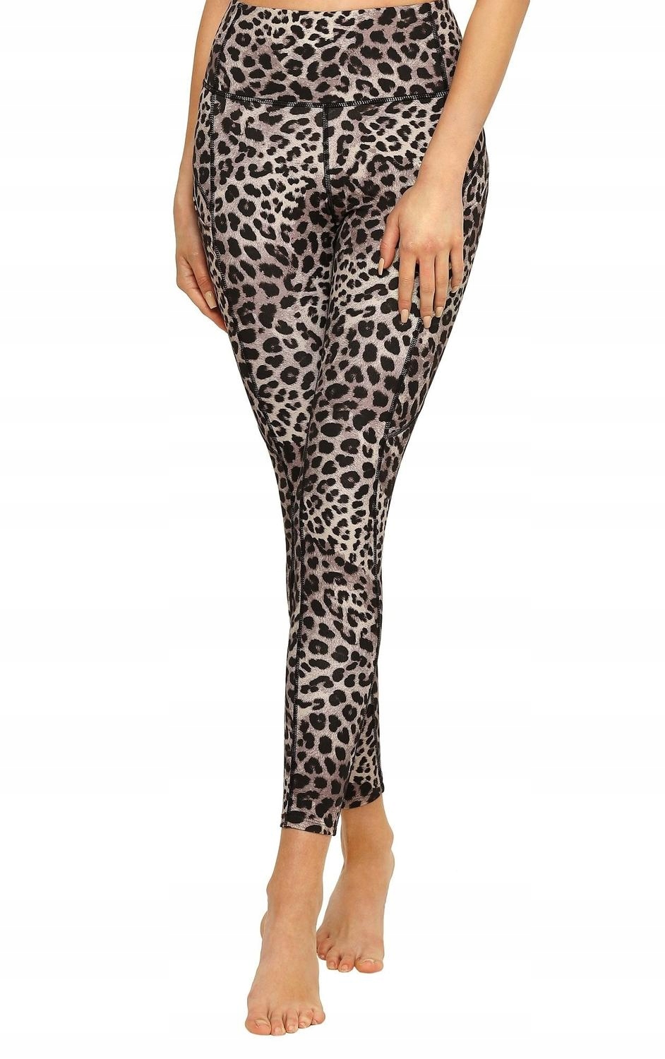 Dámske legíny s leopardím vzorom a vreckom Relleciga Yoga Xs