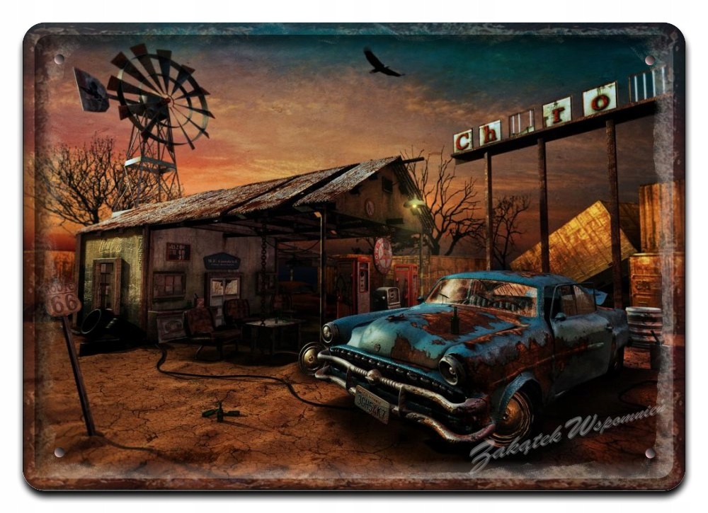 Route 66 Metalowy Szyld Plakat Retro #02749