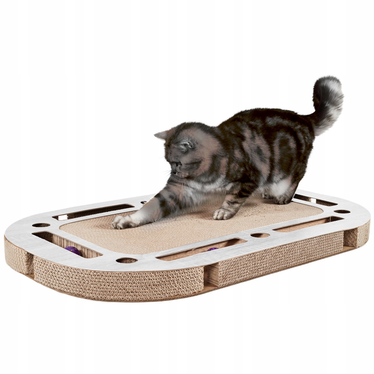 Levně Canadian Cat PlayPlate Dětské hřiště pro kočky škrabadlo světle šedé