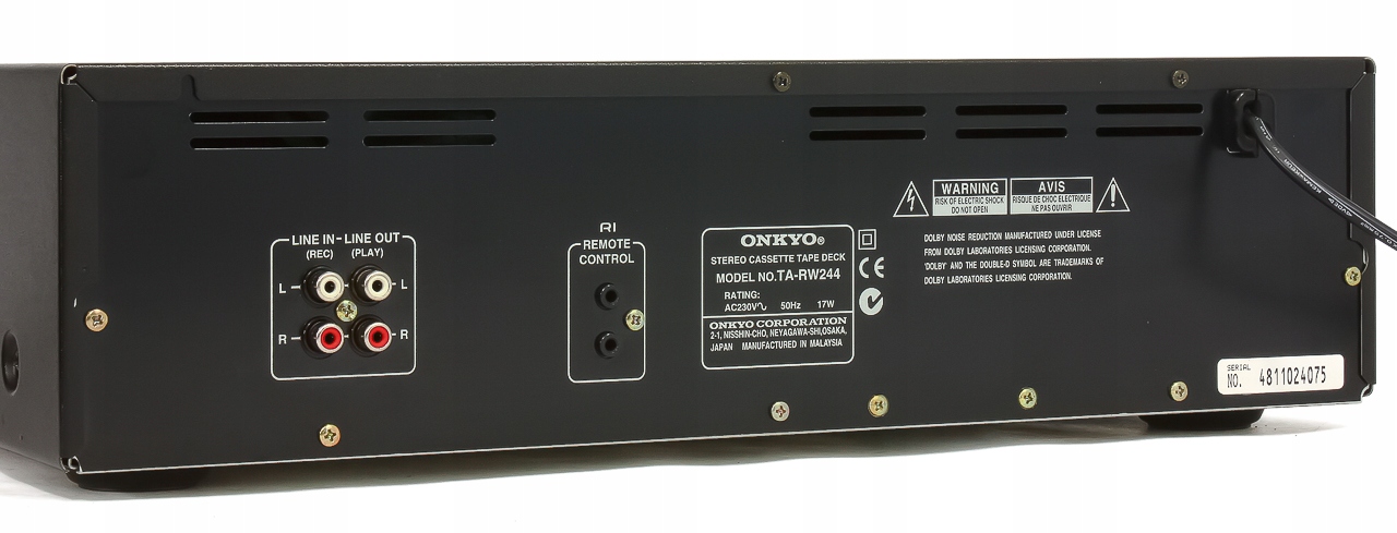 ONKYO TA-RW244 WYSOKI MAGNETOFON DWUKASETOWY Rodzaj dwukasetowy