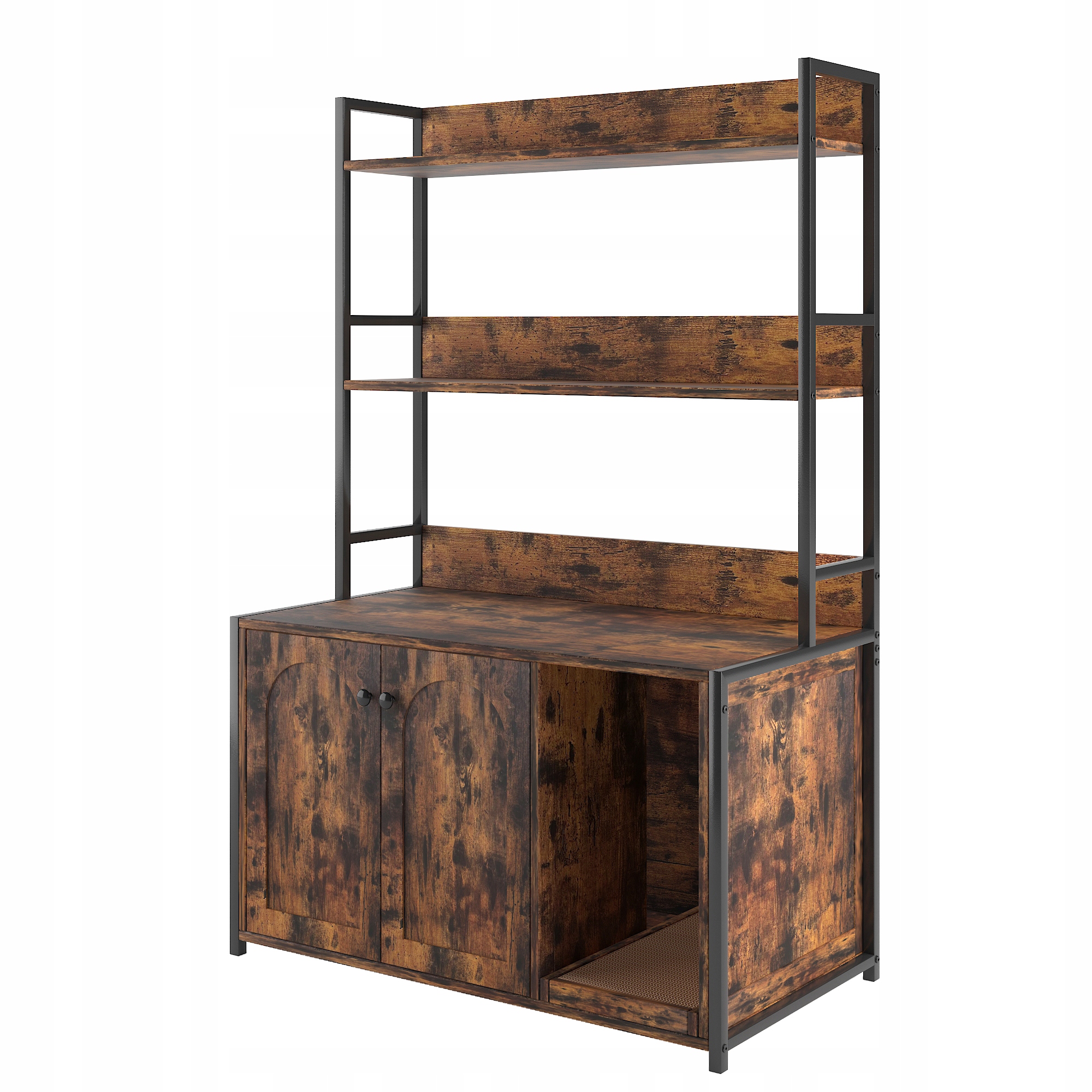 Levně Duża obudowa kuwety z półkami i drzwiami,szafka z Drapak dla kota,89x45x132