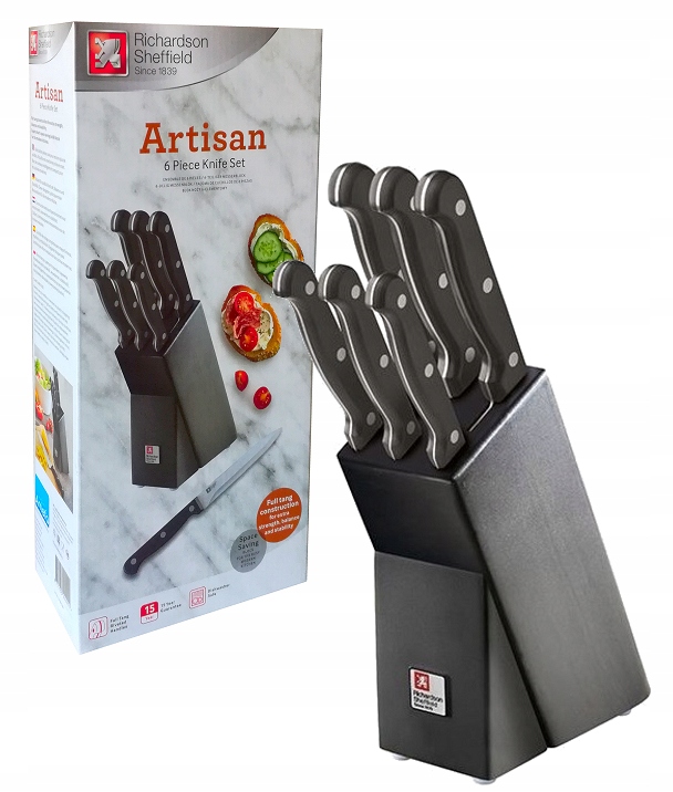 

Richardson Artisan 6 Noży W Bloku Czarny Amefa