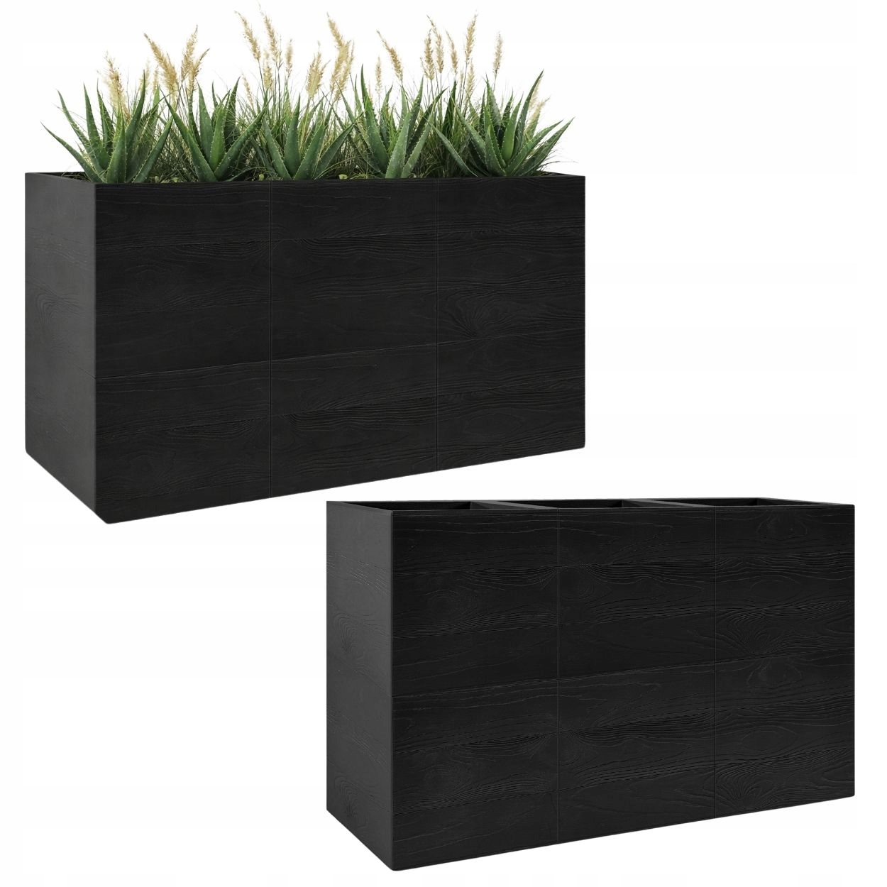 Kvetináč Na Kolieskach Čierne Drevo 90x30x60 cm kvety balkón terasa