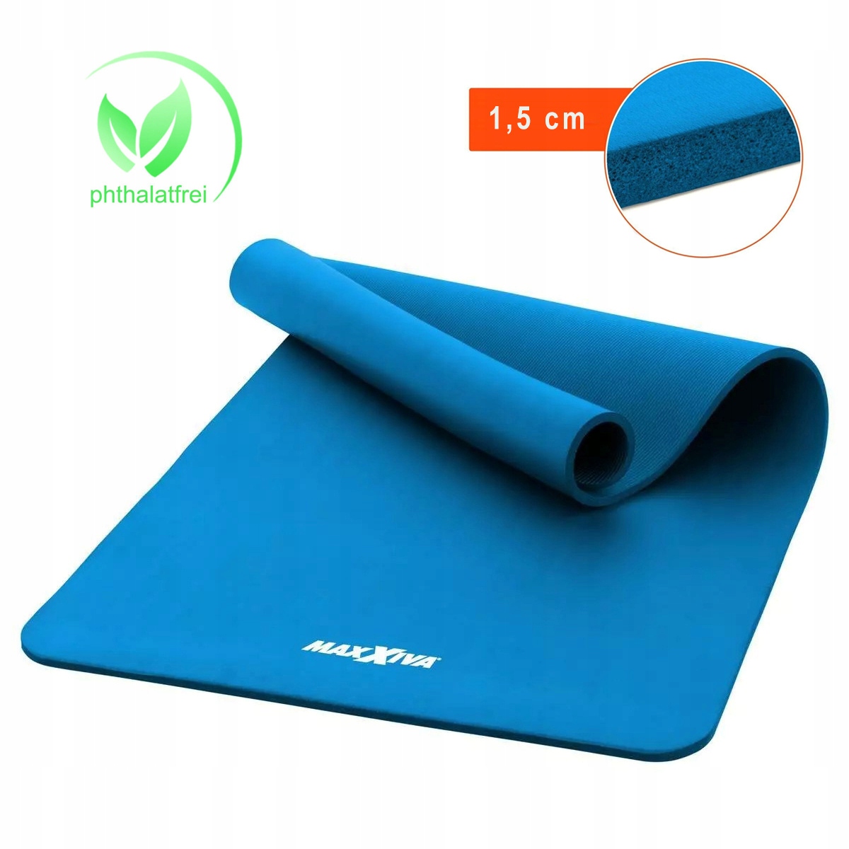 Maxxiva Niebieska Mata Piankowa 190x100x1,5cm Do Ćwiczeń Jogi Fitness