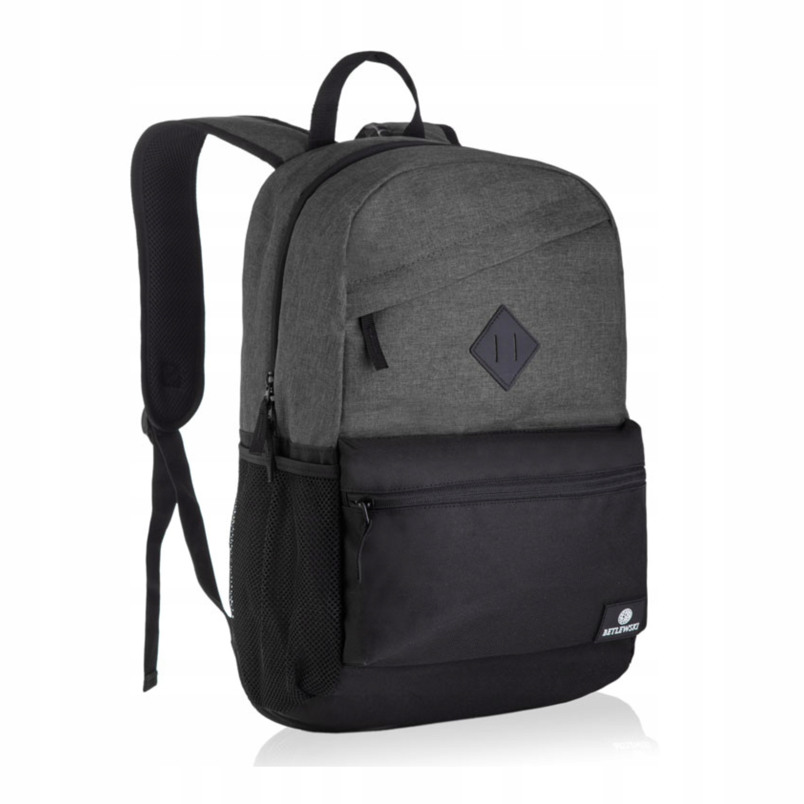 Plecak Szkolny Szary Betlewski Turystyczny na Zamek Pojemny A4-Zdjęcie-0