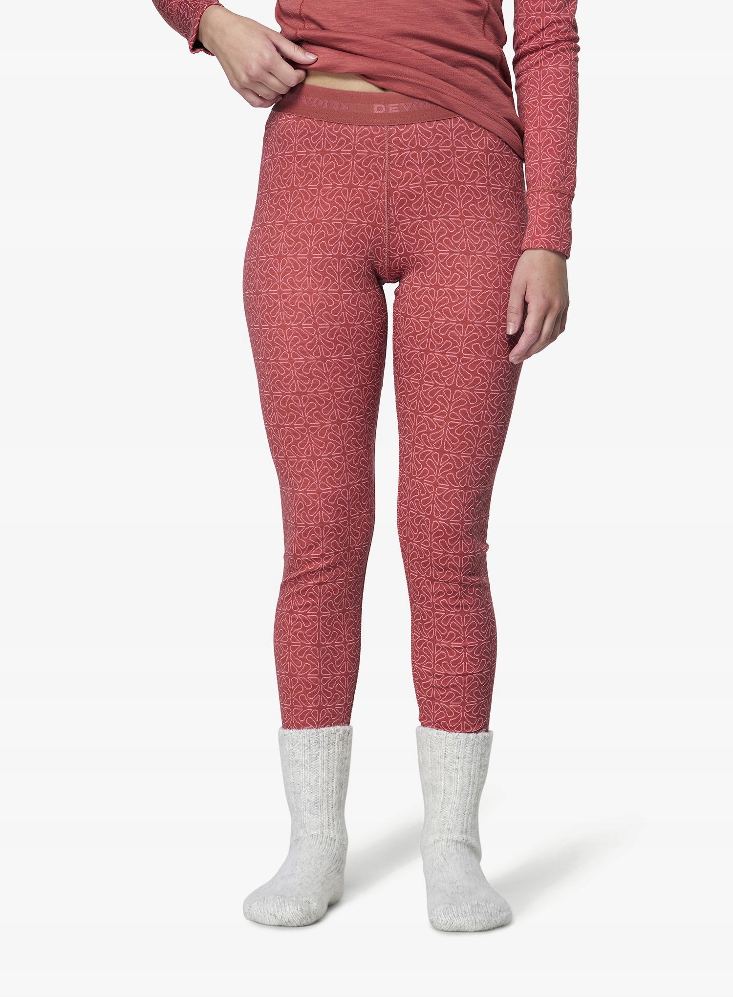 Legginsy termoaktywne damskie Devold Duo Active Merino 205 Longs marsala S
