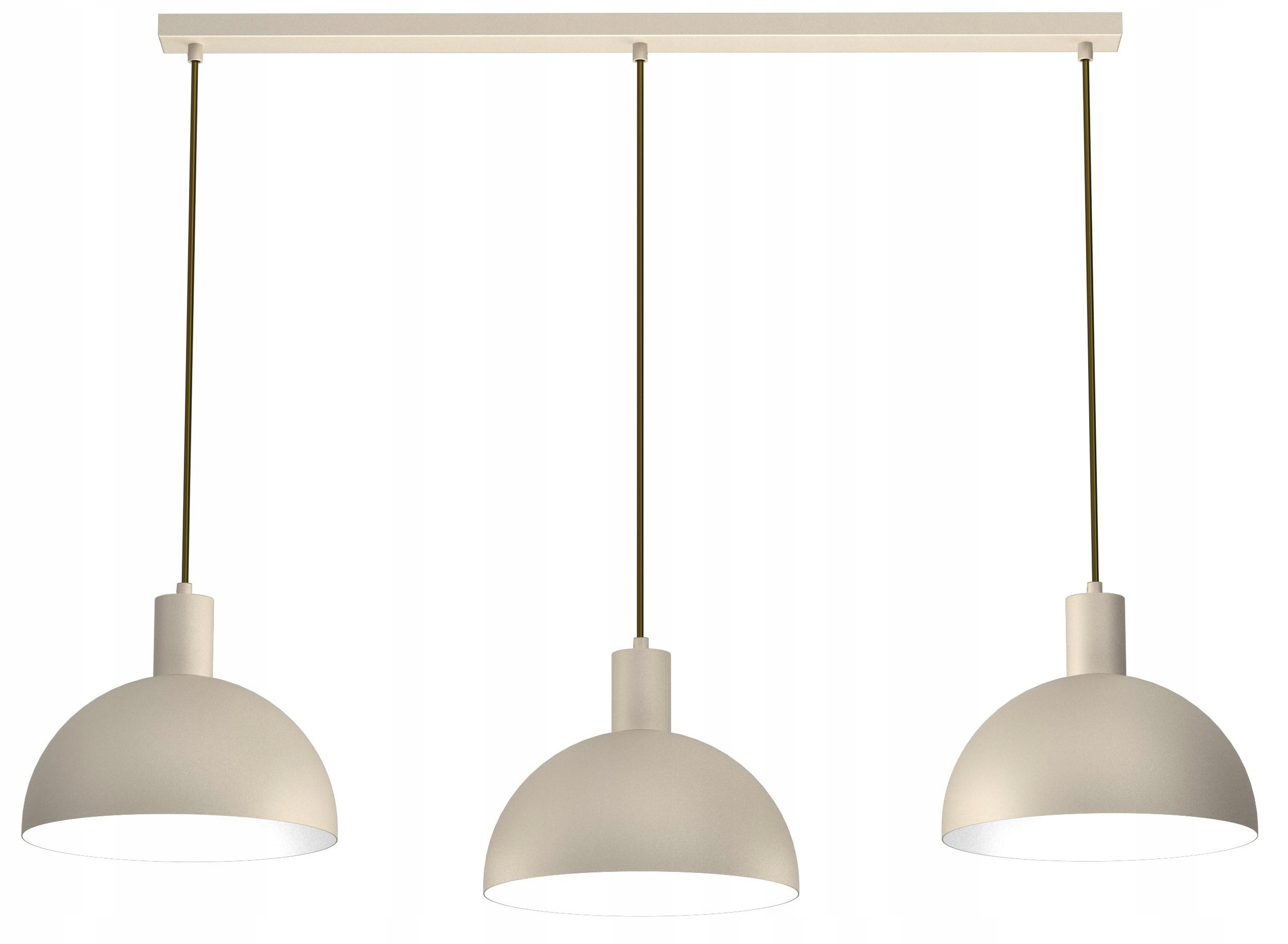 Závesná stropná lampa Handa béžovo-biela kovová 3xE27 moderná
