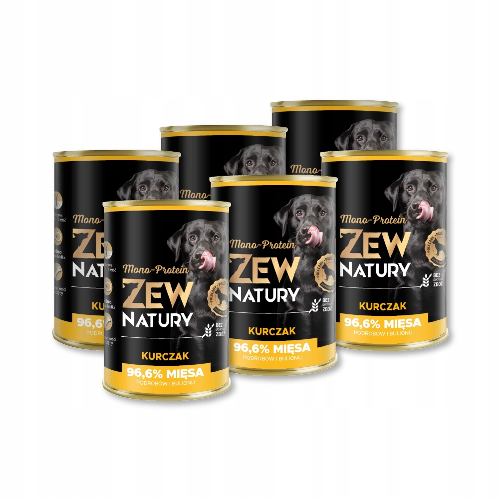 Zew Natury Mono Protein Kuřecí krmivo mokré pro dospělé psy 6x400g