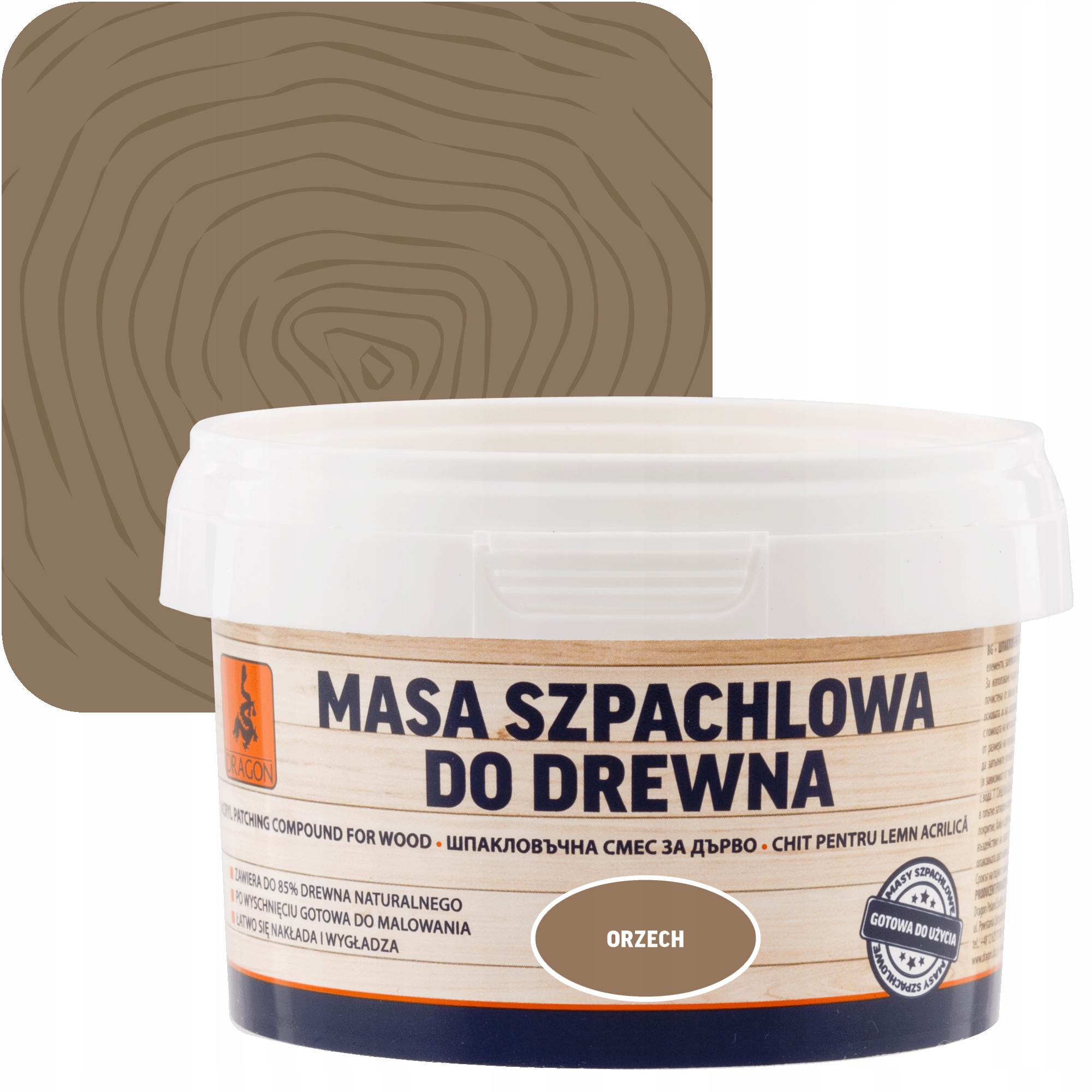 

Masa szpachlowa do drewna Orzech 0,25kg Dragon