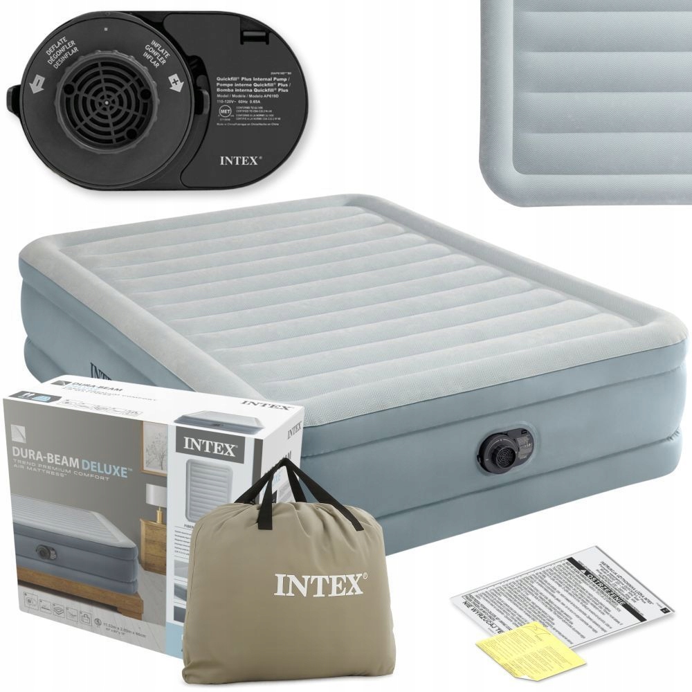 Materac Dmuchany Dwuosobowy Łóżko z Pompką 230V Intex 64824ND Model 2026