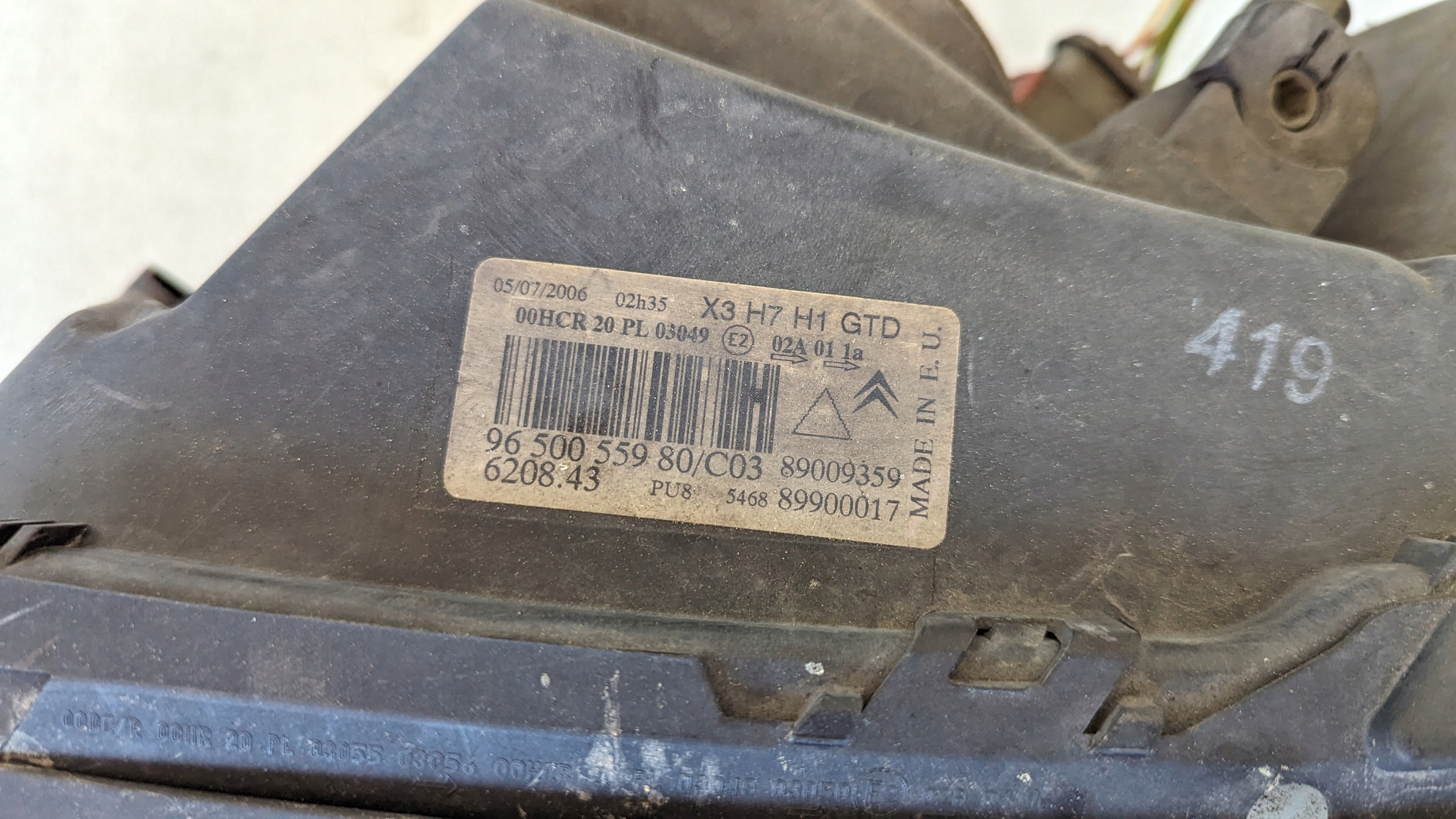 LAMPA PRZEDNIA PRZÓD LEWE CITROEN C5 I LIFT Producent części Citroen OE