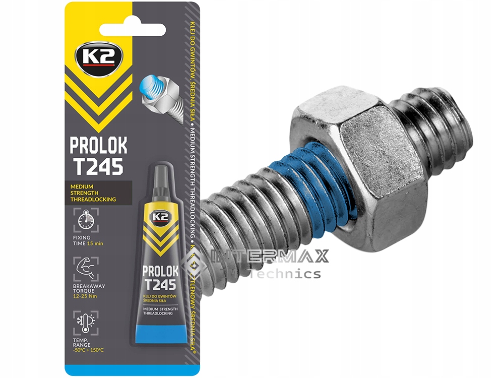 K2 Prolok Medium Niebieski Klej Do Gwintów Śrub Średnia Siła