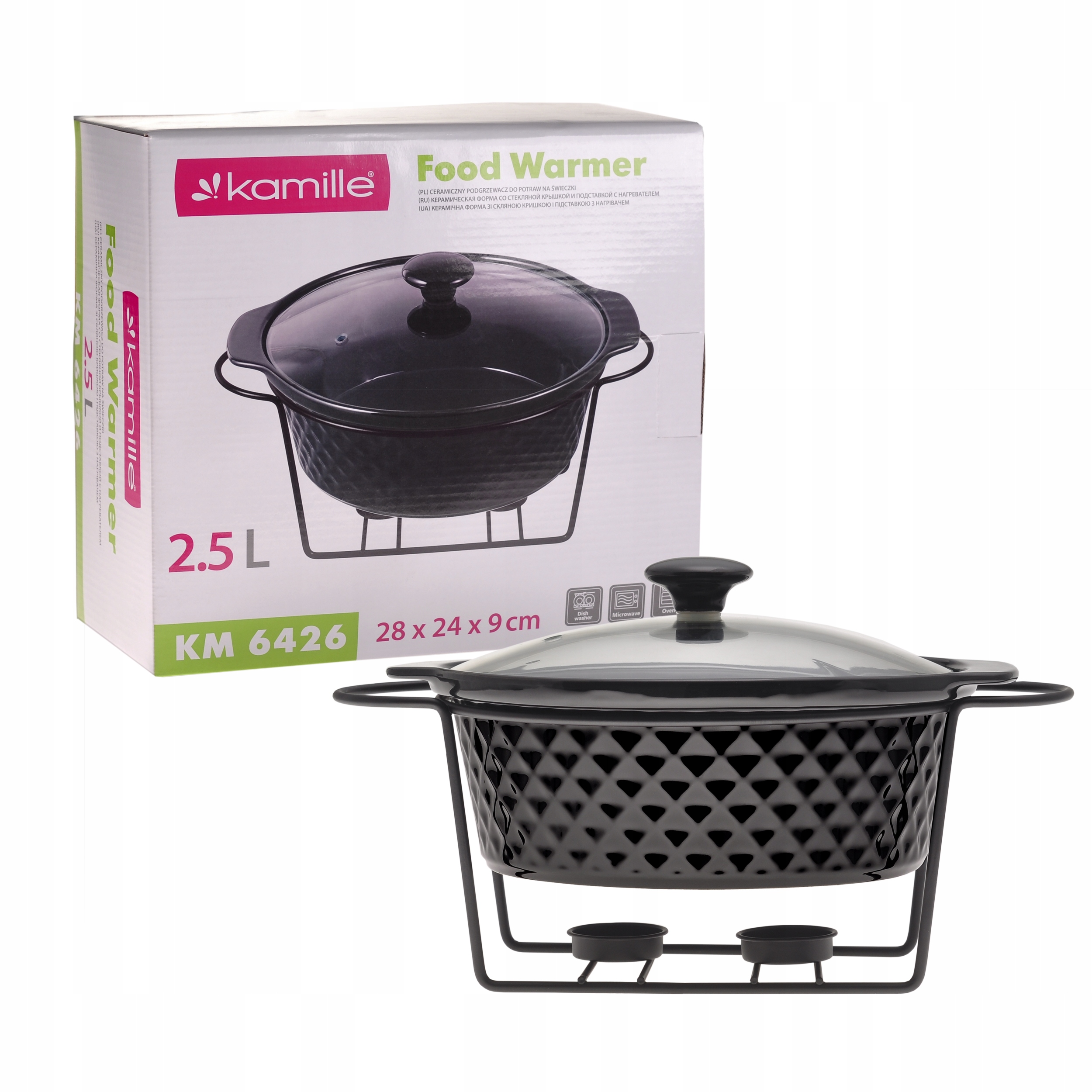 Nádoba s Ohřívačem žáruvzdorná Keramická poklice Kamille 2,5 L