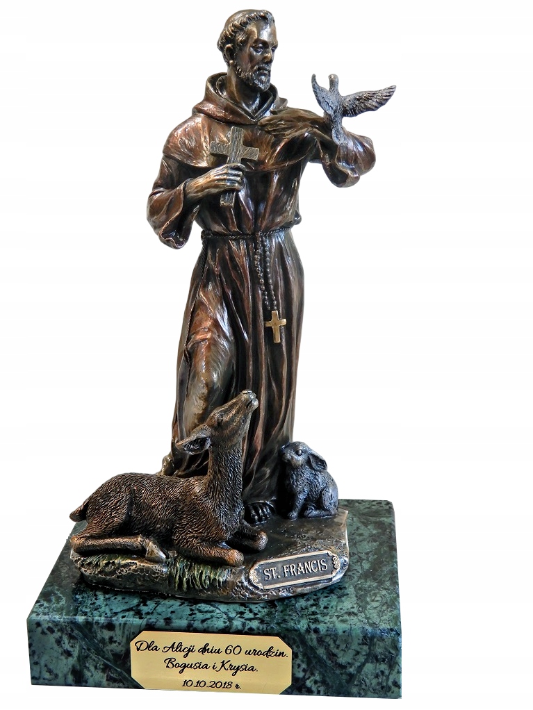 Figúrka Sv František Zvieratá Vták Na Mramore Veronese Pre Veriaceho
