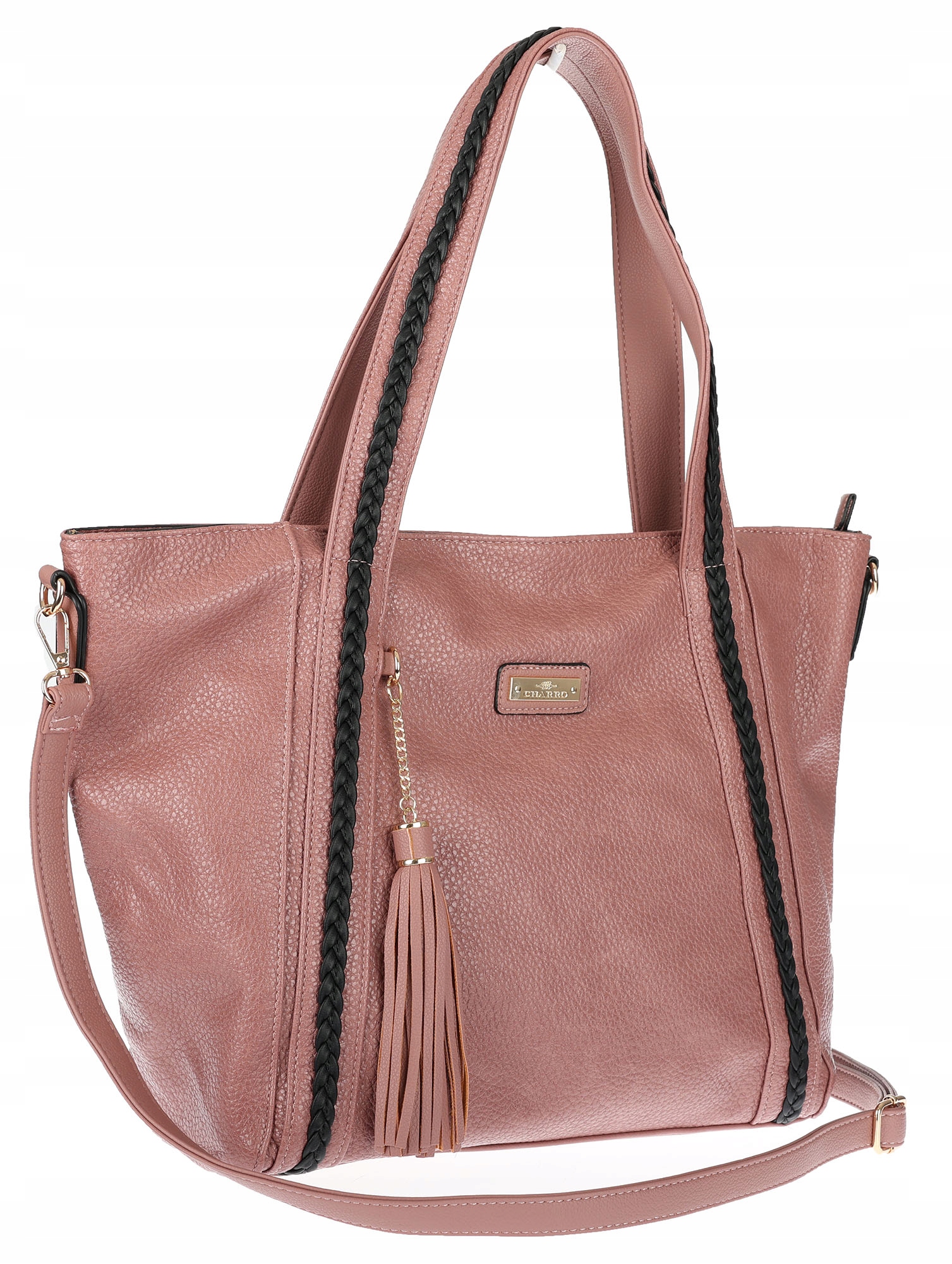 Dámská shopper kabelka A4 elegantní velká taška přes rameno CH778 Růžová