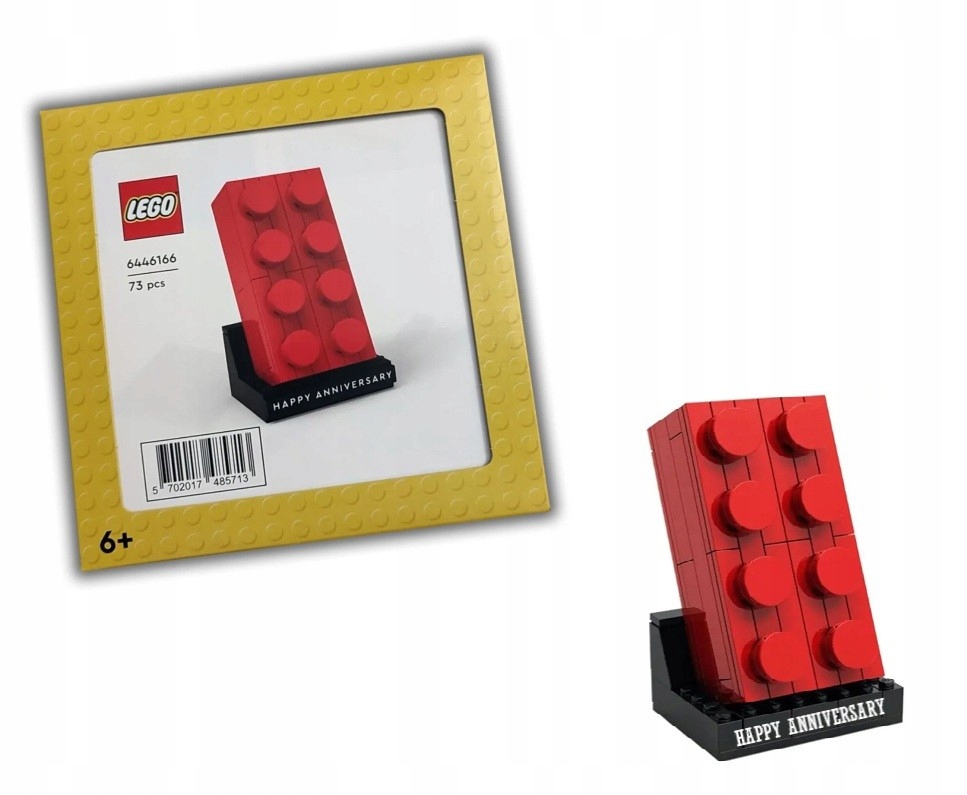 Lego 5007594 6446166 Happy Anniversary Brick Budowalny czerwony klocek 2×4