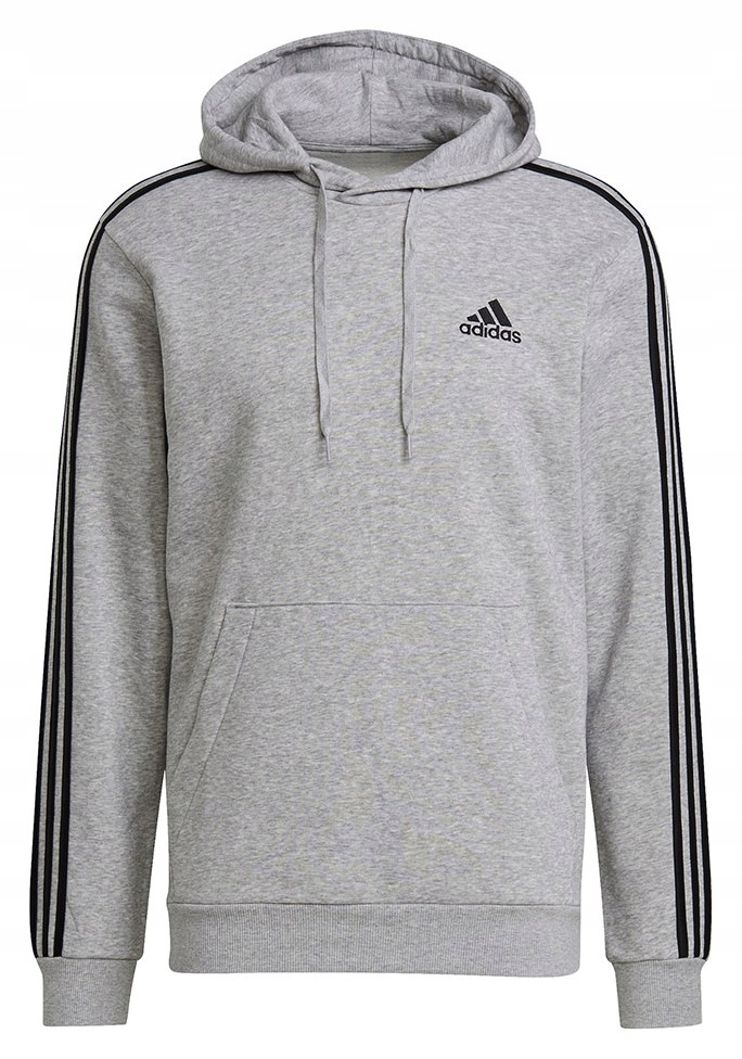 Mikina Adidas Essentials Fleece 3-STRIPES Hoodie šedá GK9084 vel. M