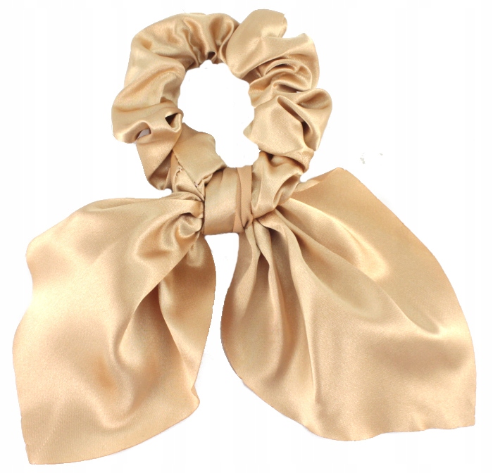 

Gumka Do Włosów Apaszka Jedwab Kokardka Gold Sand