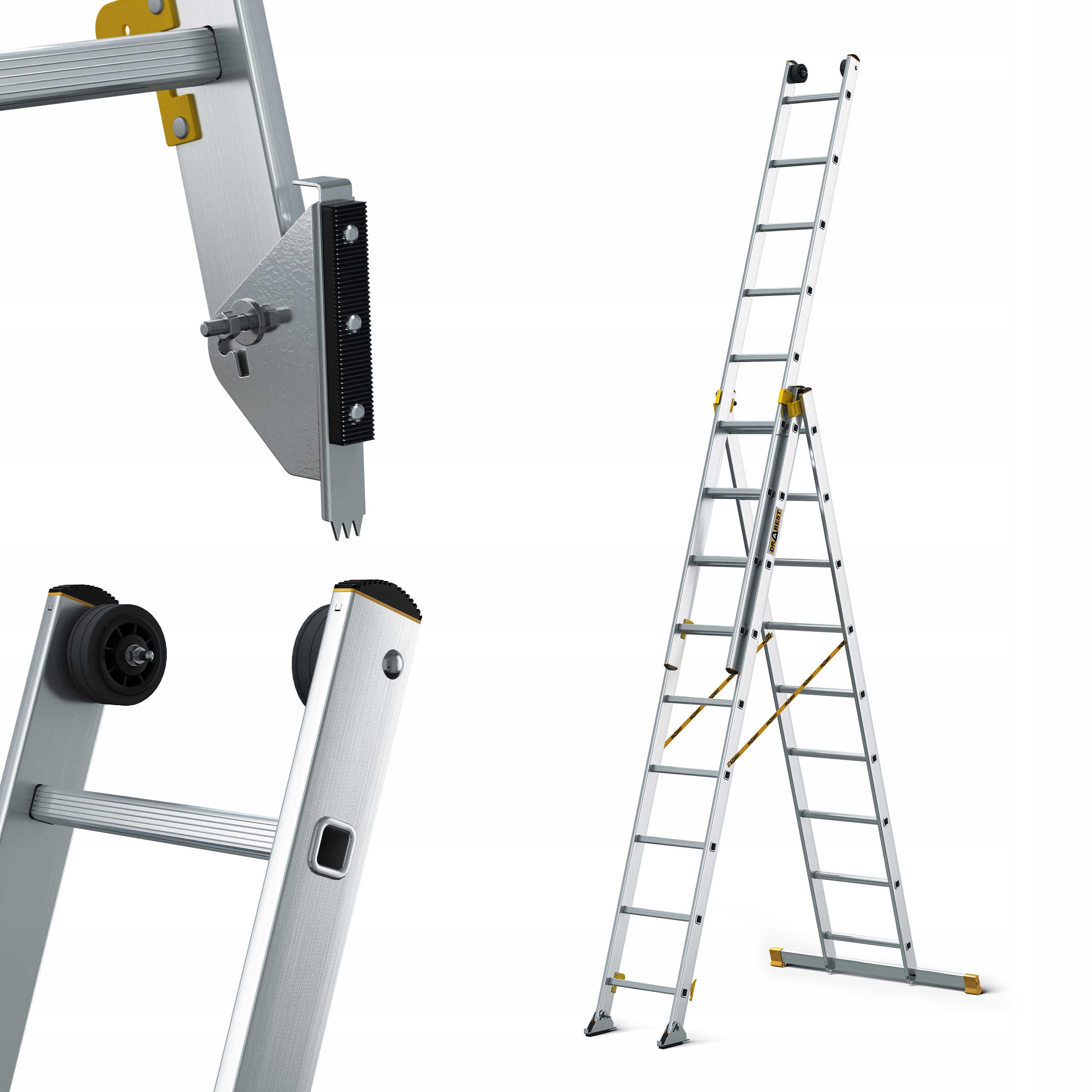 Žebřík 3x9 profesionální Drabest Max 150 kg