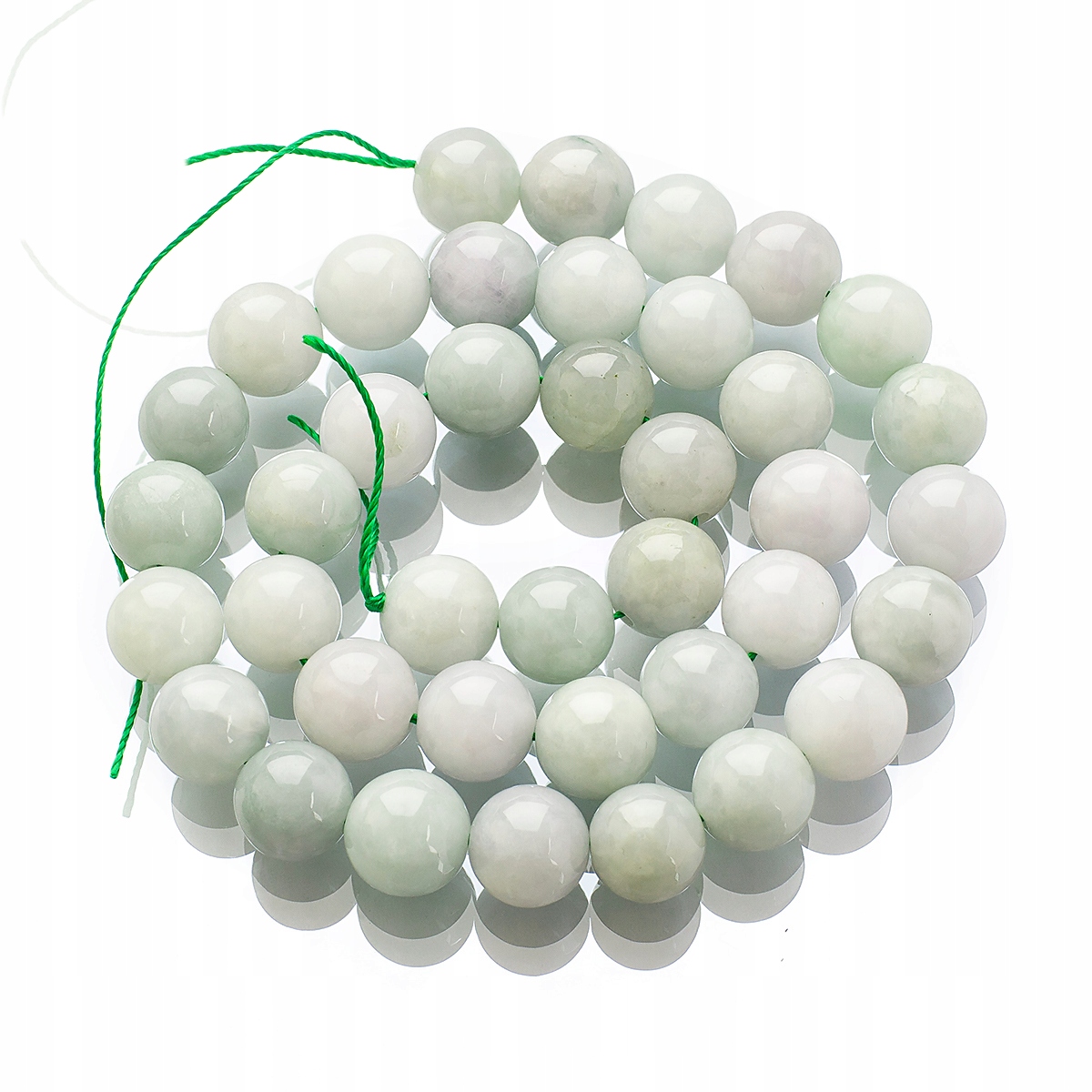 Korálky Přírodní Jadeit, třída A, Kulaté, 10mm, cca 35ks/37cm/nit