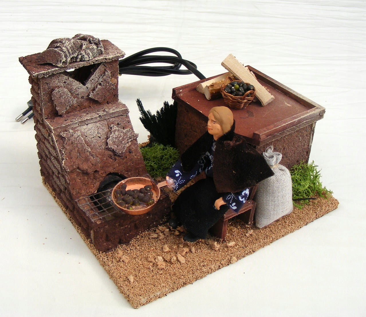 Pohyblivá Figúrka Do Betlehu Božon gazdiná varí obed 12 cm vysoká na 220 V