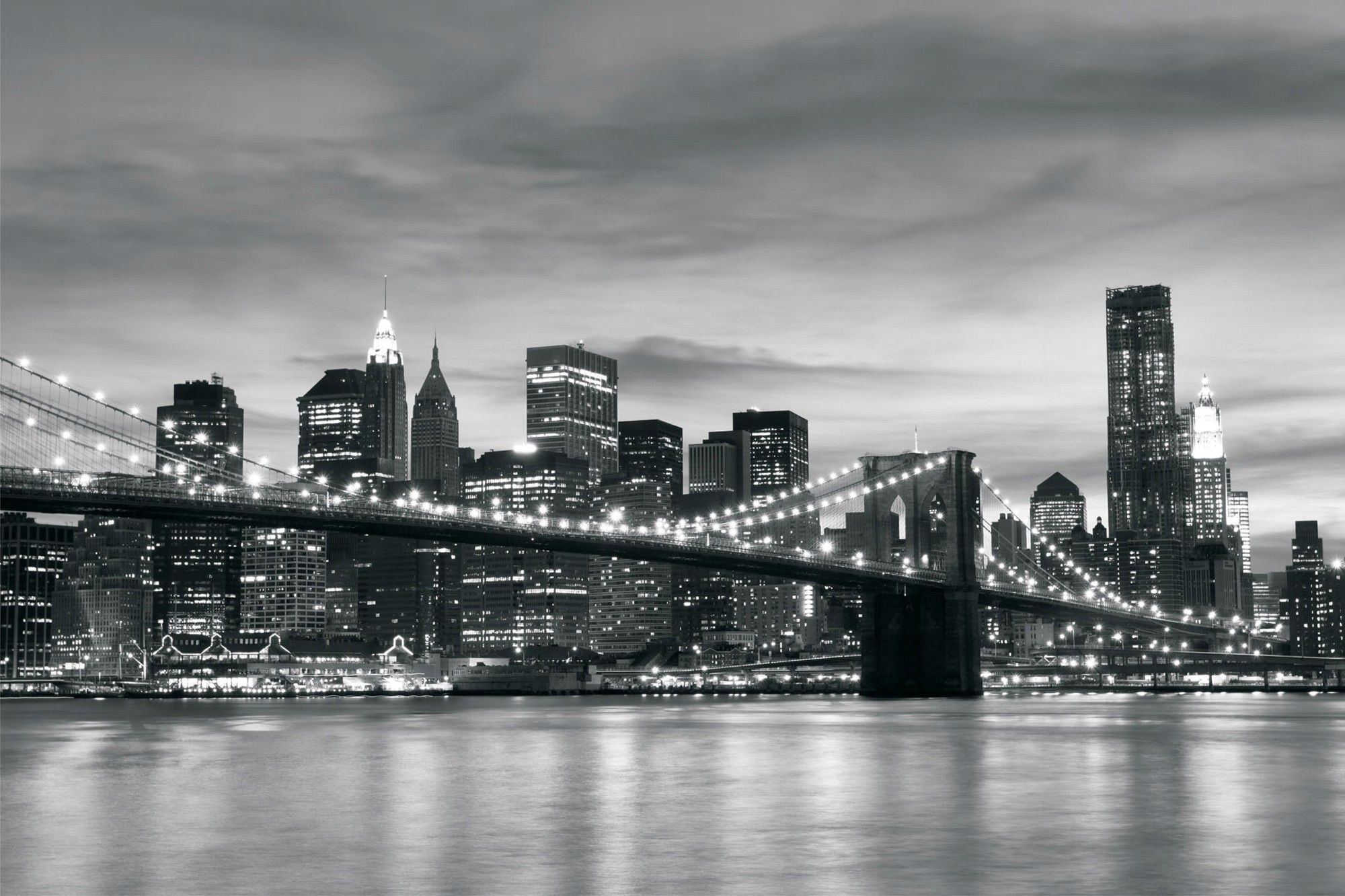 Fototapeta Brooklynský most v noci panorama města New York 250x175 lepidlo