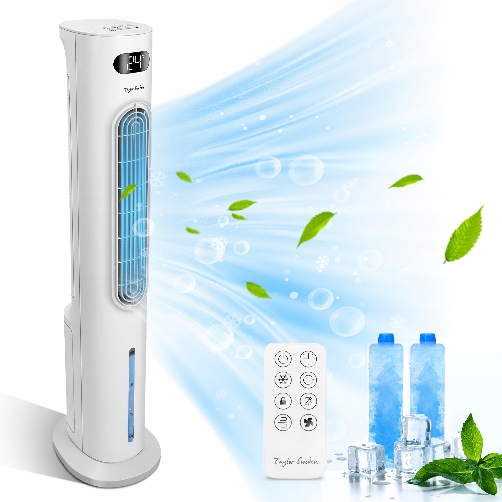 Taylor Swoden Stĺpový Ventilátor , Stojanový Ventilátor ventilátor, biely