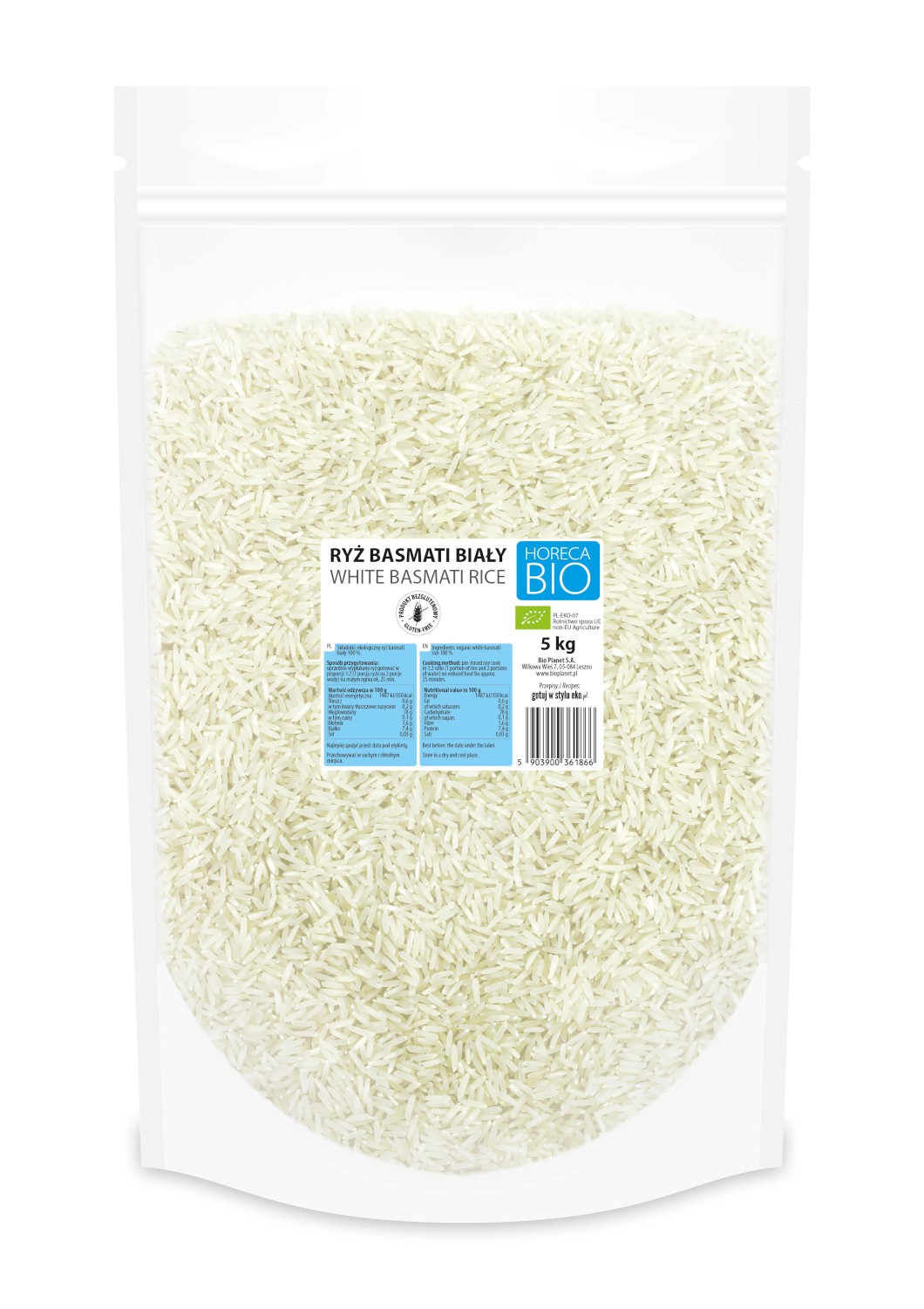 Basmati rýže bílá bezlepková bio 5 kg horeca (bio planet)