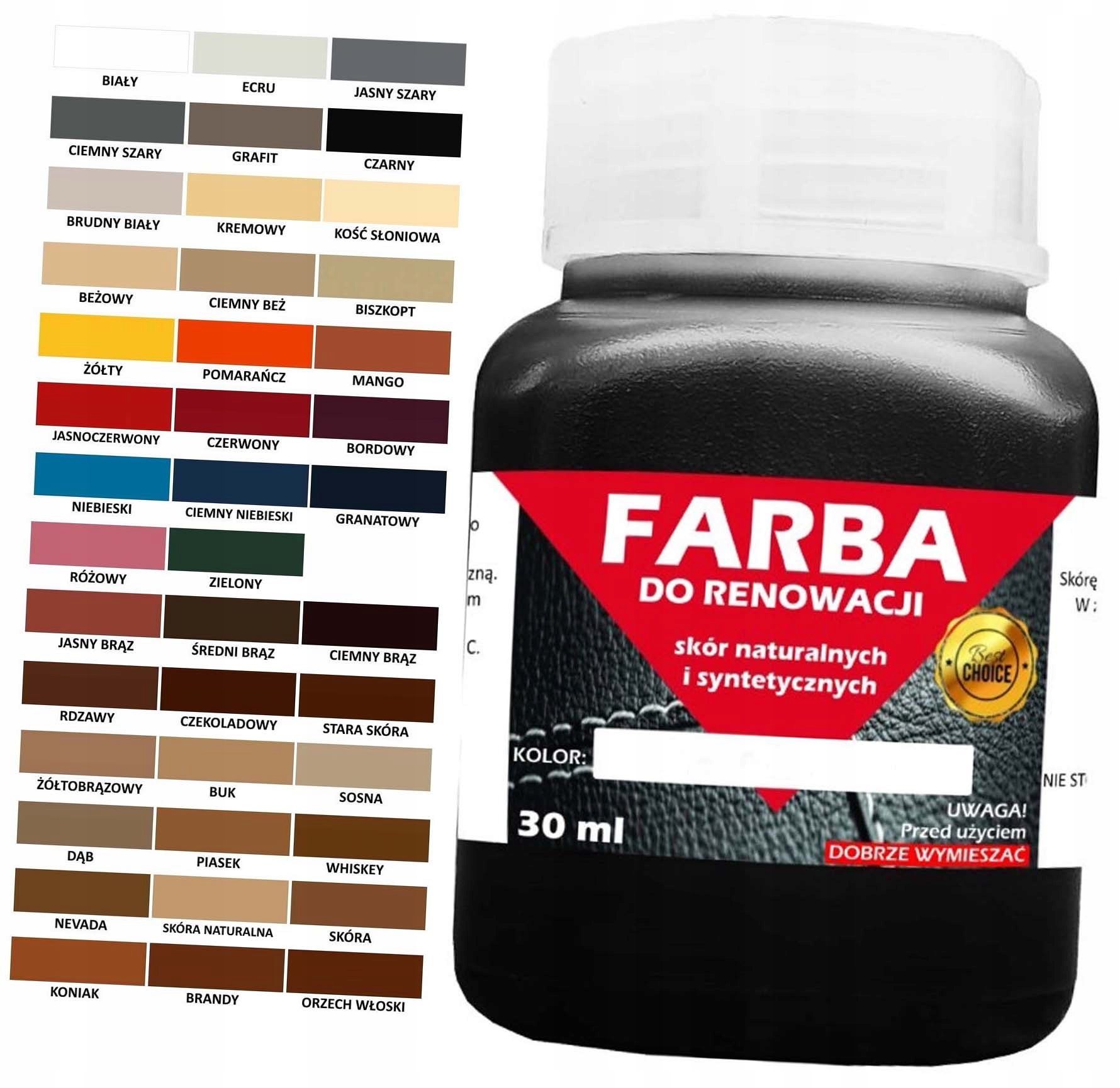 Farba 30 ml Do Renowacji Skóry Różne Farby Lakier Do Skór Tapicerki