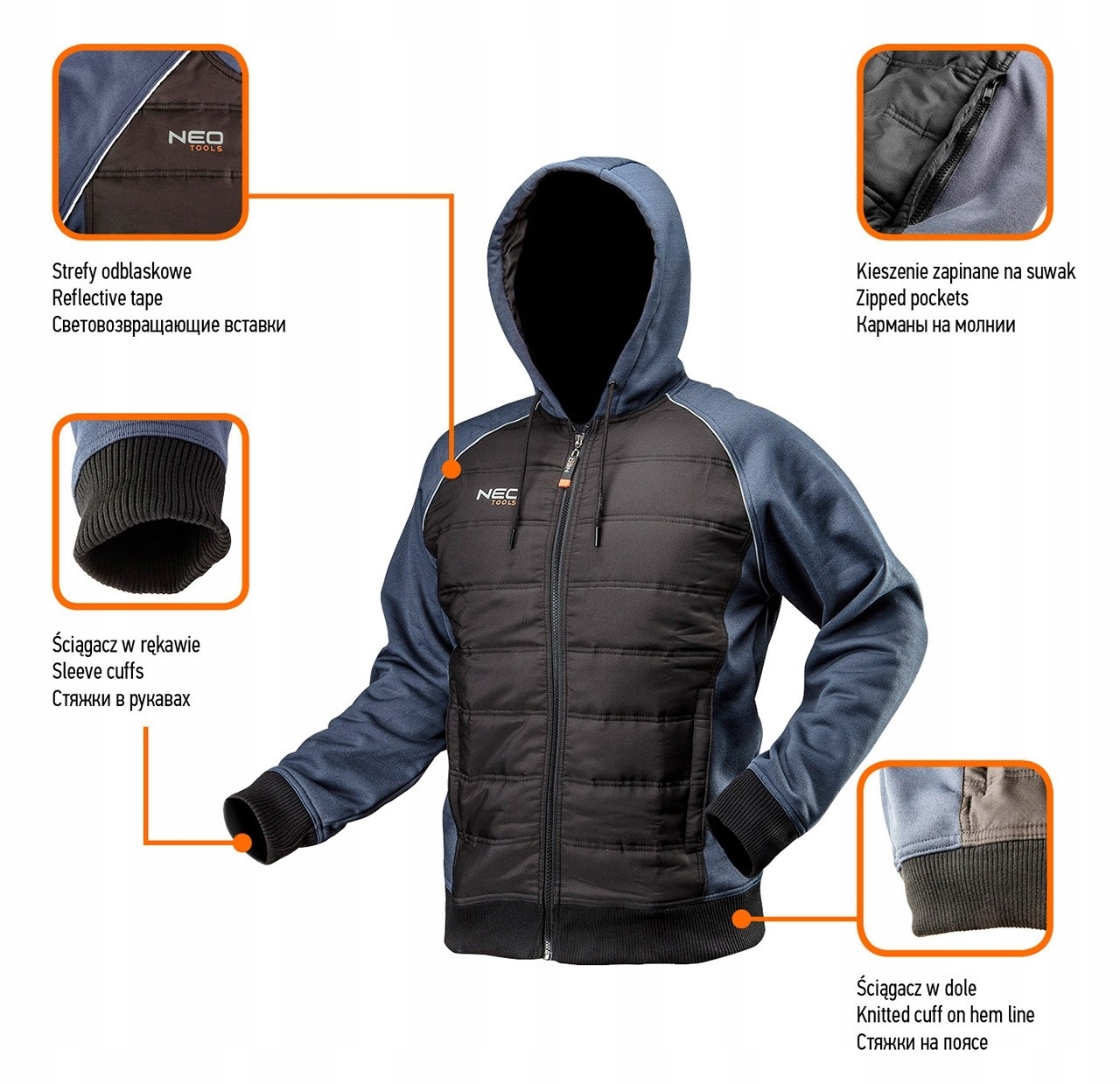 BLUZA ROBOCZA OCIEPLANA Z KAPTUREM NEO 81-556 L Marka Neo Tools