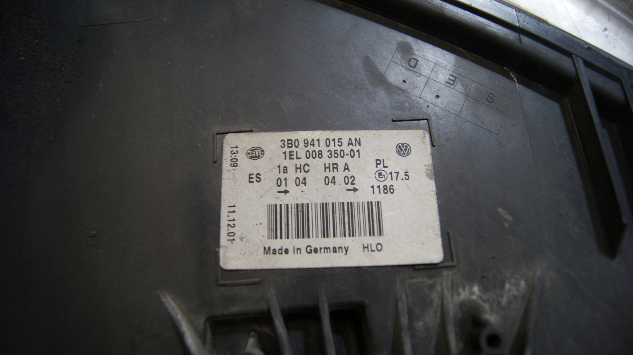 light left front LIFT VOLKSWAGEN PASSAT B5 FL 3B0941015AN