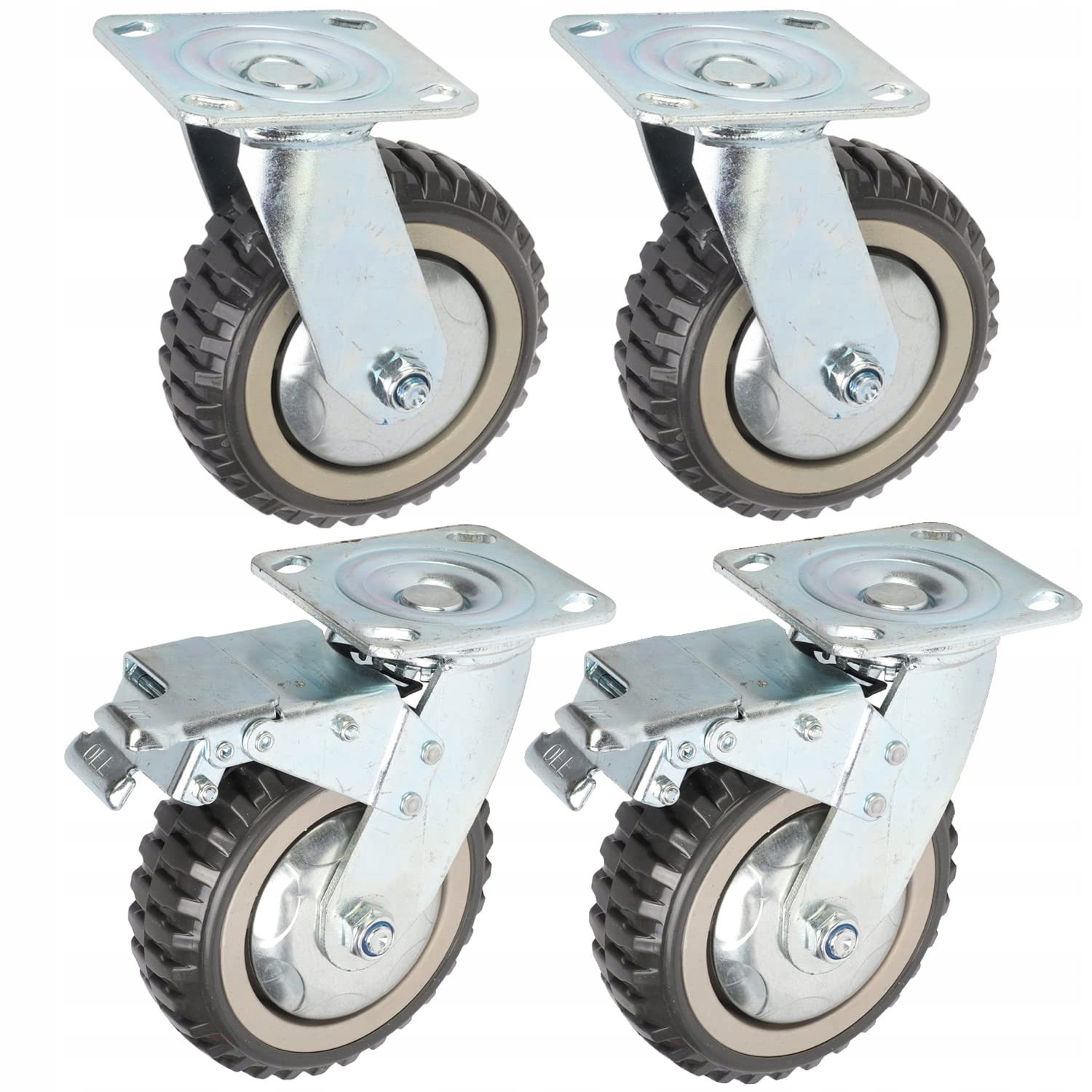 Transportné kolieska 150 mm Sada 4ks Rotačné 750 kg Polyuretán Pu