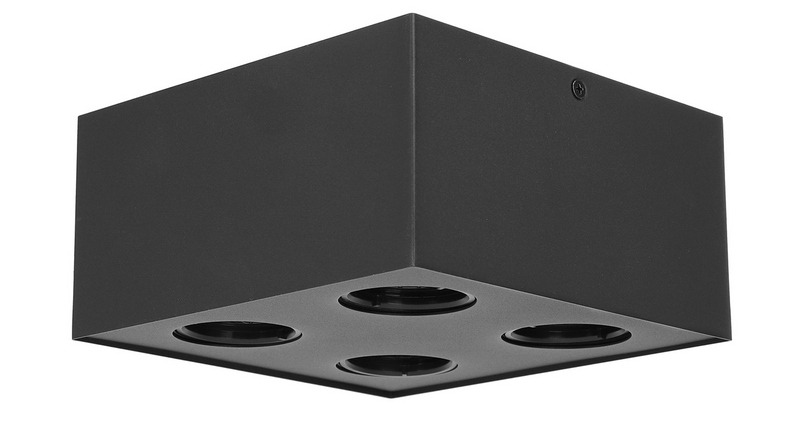 Aigostar Kovový štvorsmerný nástenný downlight GU10 IP20 čierny