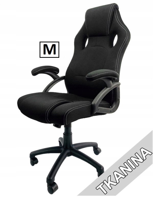 Otočné křeslo k psacímu stolu Carrera M Black Fabric Lugano