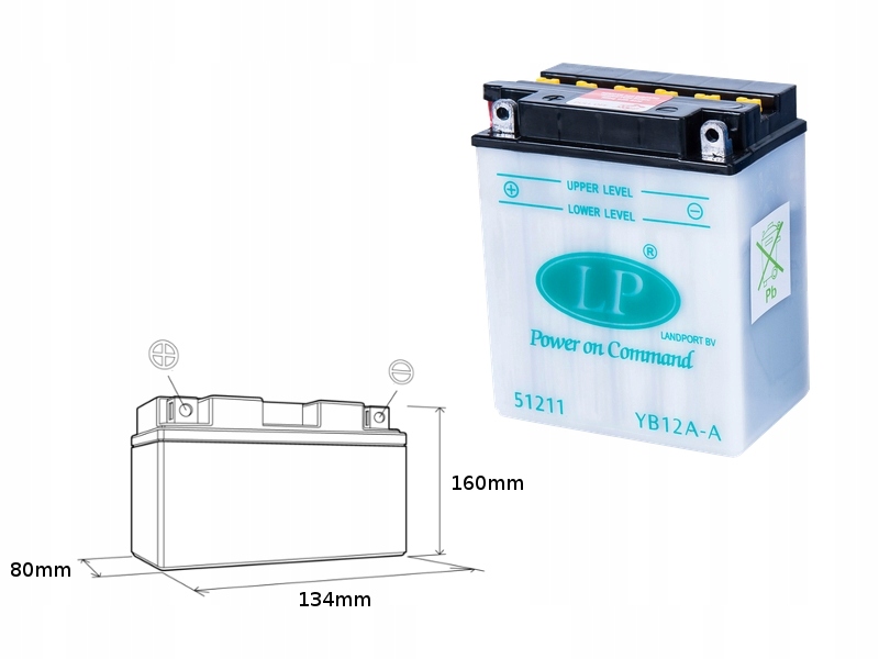 Landport Batéria YB12A-A (mb LB12A-A) 12V 12AH 135X81X161 (GB12AA) Obsluhy