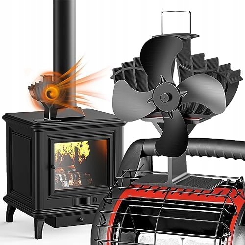 Velký krbový ventilátor s 5 lopatkami – Tři mušketýři